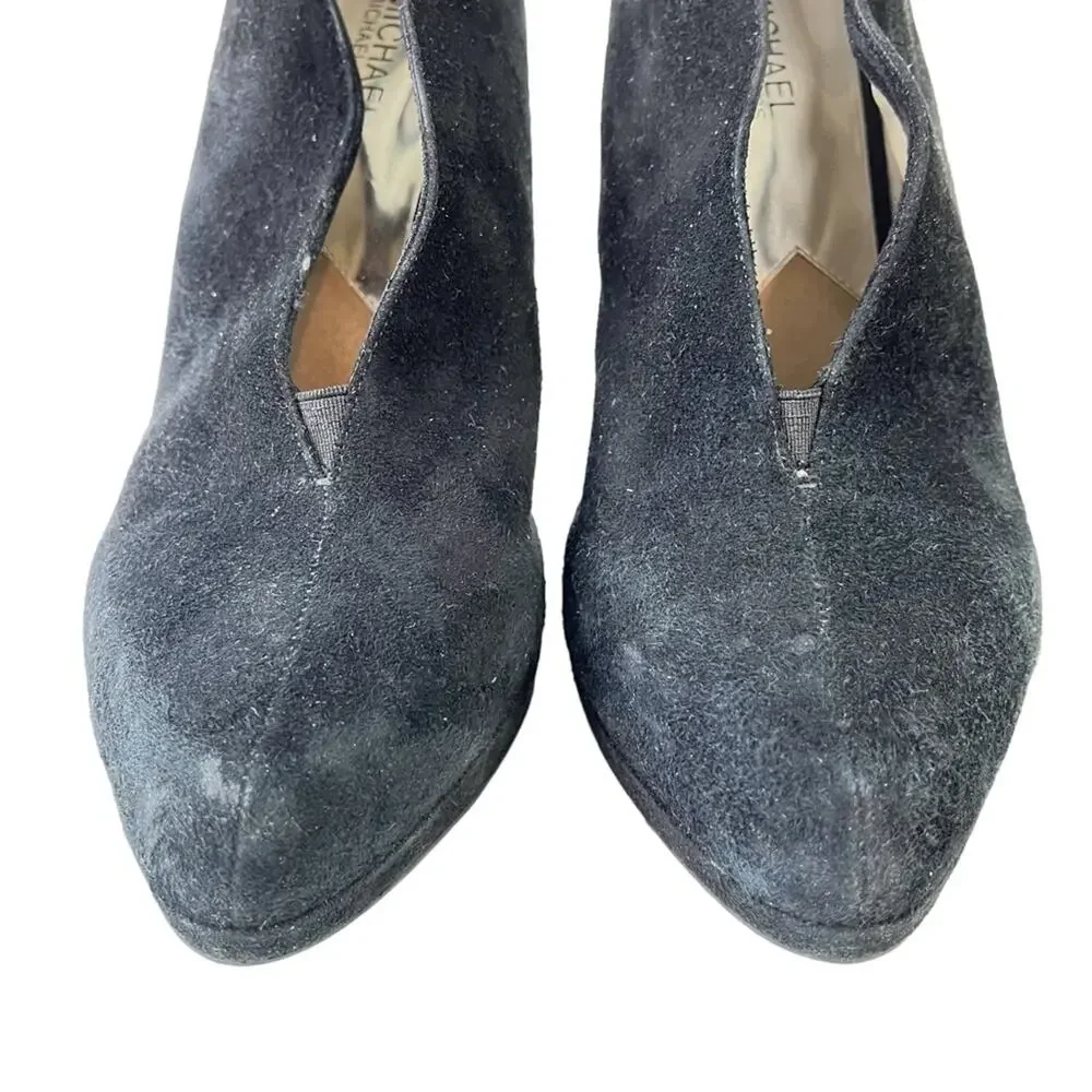 MICHAEL KORS Genuine Leather High Heels Suede Solid Black Pumps Shoes sz 10